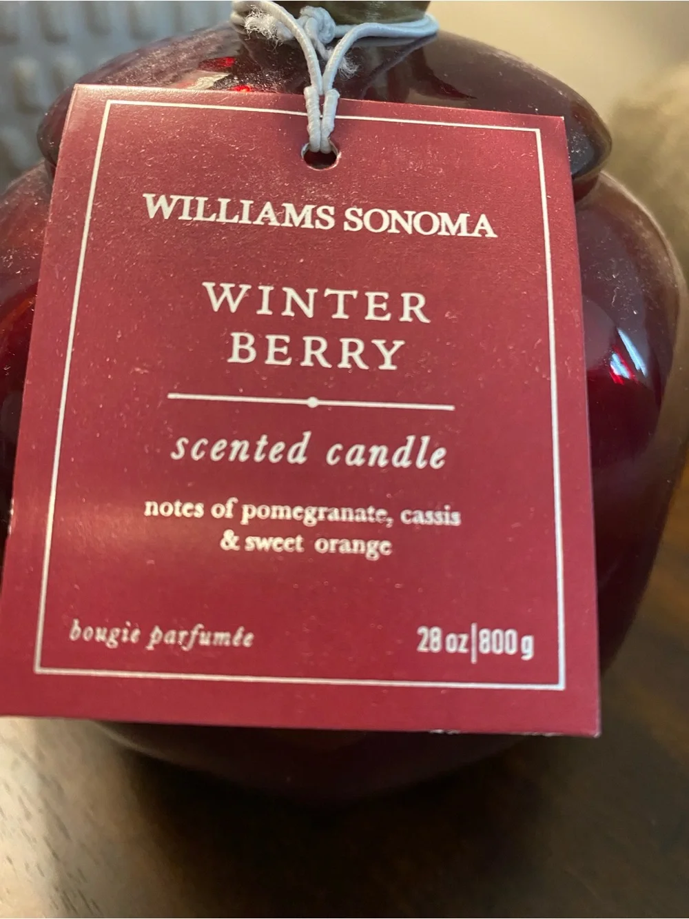 Williams Sonoma Winter Berry FiguralScented Candle - Deep Red
